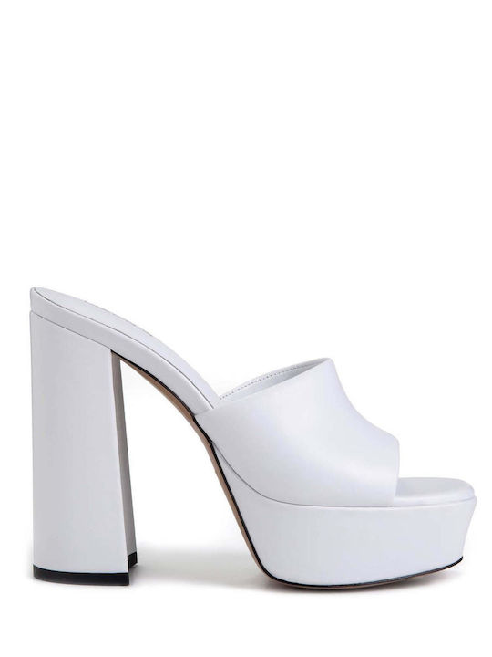 Makris Leather Sandals White