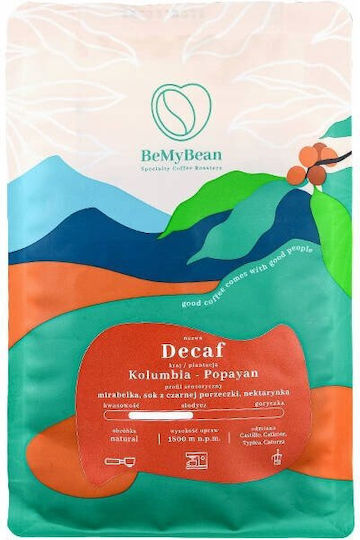 Bemybean Безкофеинов Кафе На Зърна Колумбия Попаян Натурален Захарна Тръстика Еспресо 250 Г