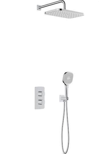 KFA Built-in Mixer & Shower Head Set for Shower Silver