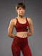 Women's Sports Bra with Removable Padding Burgundy/ivory
