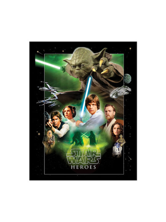 Star Wars Heroes Wooden Framed 30x40cm Print Fp14485p