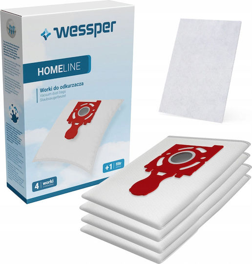 Wessper Vacuum Cleaner Bags 4pcs Compatible with Vacuum Cleaner Zelmer