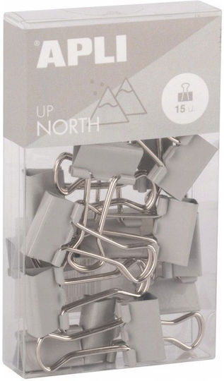 Apli Up North Document Clips 19mm 15pcs Hanging Box Gray