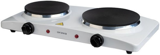 Orava Countertop Burner Emaille Double Weiß