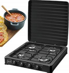 Stella Stella Liquid Gas Countertop with 4 Burners Black