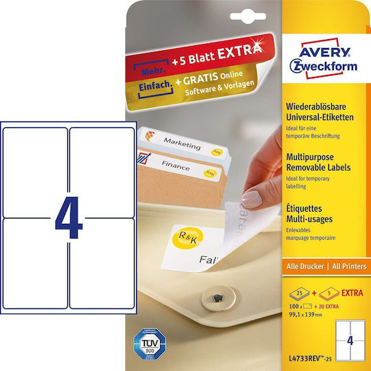 Avery Self-Adhesive Label Rolls 99.1x139mm 1pcs