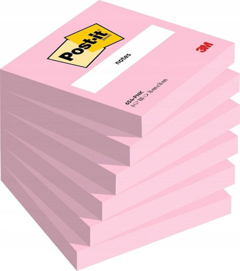 Post-it Sticky Note Pads in Cube 100 Sheets Pink 7.6x7.6cm