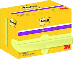 Post-it 3m Αυτοκόλλητες Σημειώσεις Post-it Super Sticky 622-12sscy-eu 47,6x47,6 Mm 12x90 Φύλλα Κίτρινο Post-it 3m Αυτοκόλλητες Σημειώσεις Post-it Super Sticky 622-12sscy-eu 47,6x47,6 Mm 12x90 Φύλλα Κίτρινο