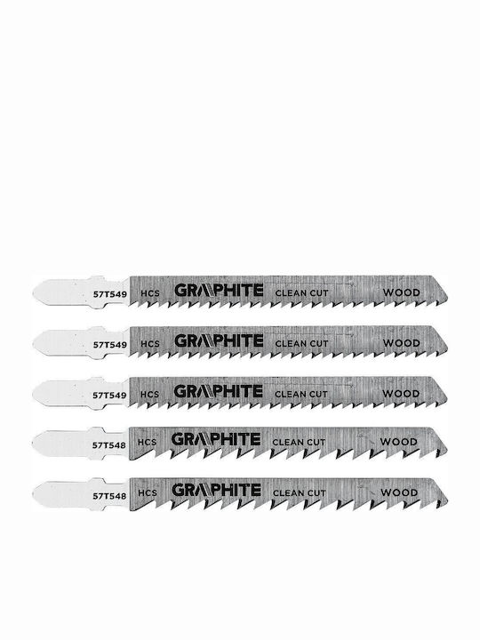 Jigsaw Blade Set 6 Tpi 10 Tpi Hcs T-shank 5 Pcs