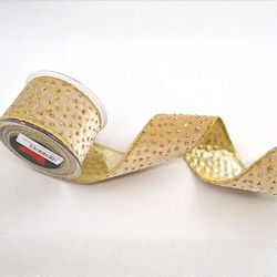 Κορδέλα Portabella Βελούδινη Μπεζ Χρυσό – 6.7cm X 4.5m 229.001.0336.18
