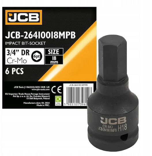 Jcb Καρυδάκι-μπιτ Κρούσης 3/4" 18mm 6-γωνιακό