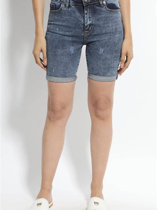 Skinny Damen Bermudas Jeans Blaue
