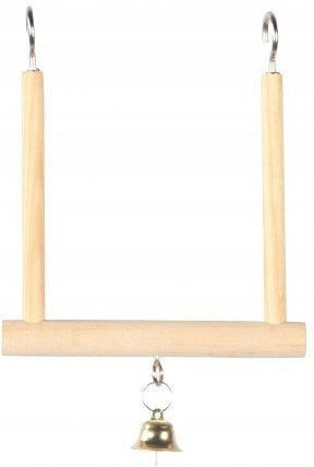 Swing Birds Wooden Bell 12.5x15x13.5 Cm