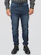 Men's Elastic Relaxed Fit Jeans Pants Blue
