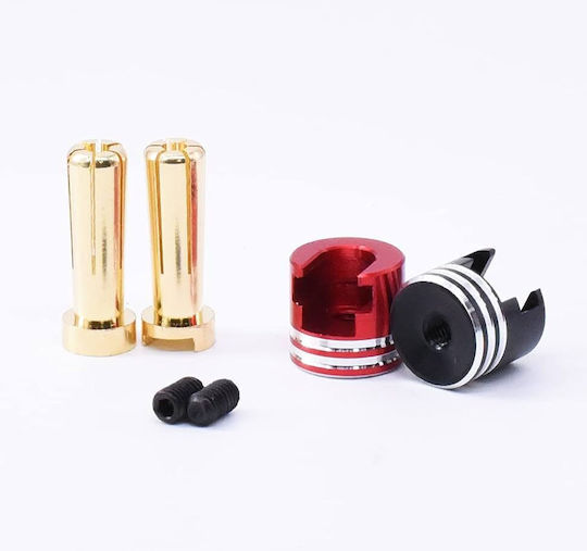 Protonrc Heatsink Bullet Plug Grips 5mm Bullets Black Red With Holes