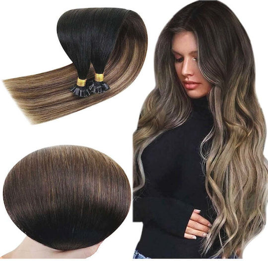 Extension Κερατίνης Virgin Φυσική Τρίχα Σετ 10 Τούφες Balayage No 1b 6 27
