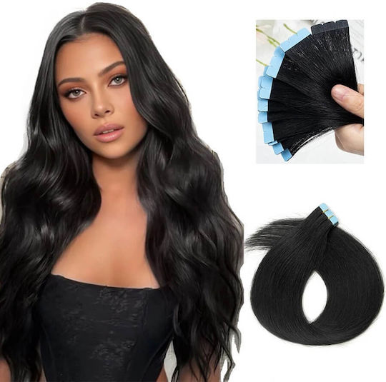Мини Тейп Удължение Натурална Коса Remy Черни Джет Блек No 1