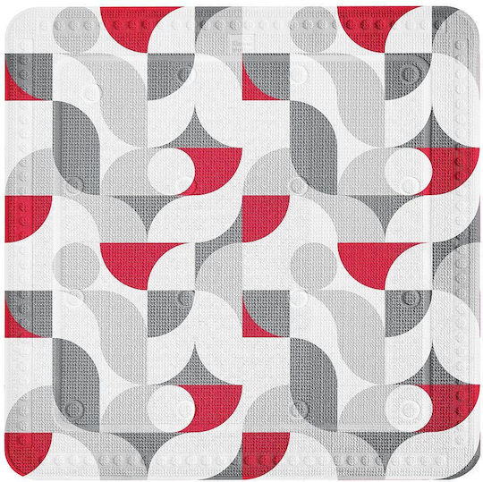 Kleine Wolke Rutschfeste Badematte mit Saugnäpfen Rot 55x55εκ.
