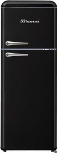 Bronxi Retro Double Door Refrigerator 208lt H147xW55xD58.5cm Black BX-1510 BK