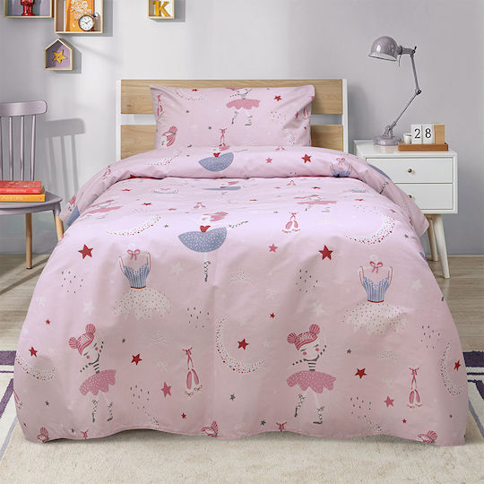 Lino Home Комплект Детски Плик за Завивка Единичен с Калъфка Розов 160x240бр