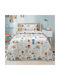 Lino Home Set Kinderbettbezug Einzel mit Kissenbezug Gray 160x240cm