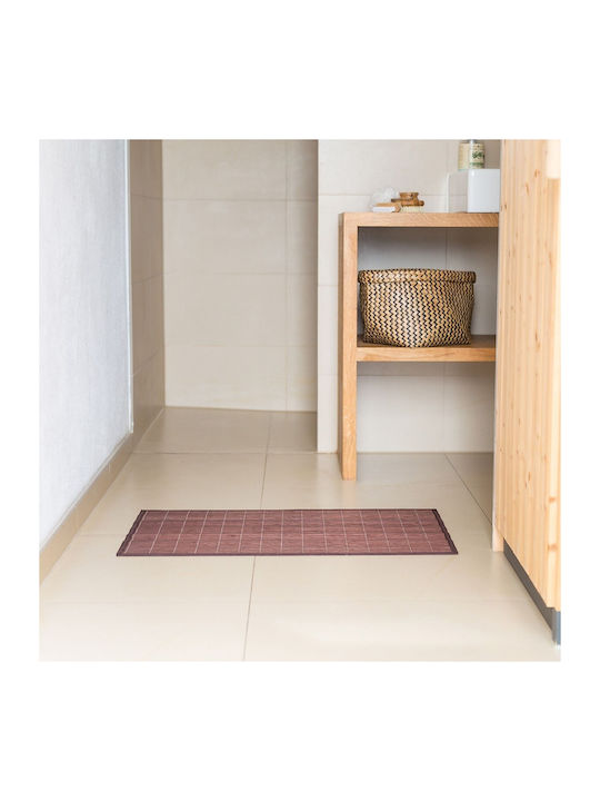 Relaxdays Antiderapant Set Covorașe de Baie Lemn 10020069_450 Maro 100x80buc