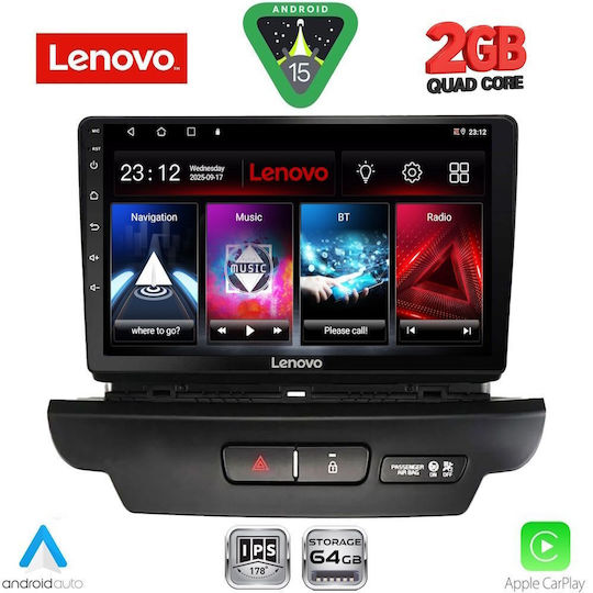 Lenovo Car Audio System for Kia Ceed / XCeed 2018-2022 (Bluetooth/USB/WiFi/GPS/Apple-Carplay/Android-Auto) with Touch Screen 9"