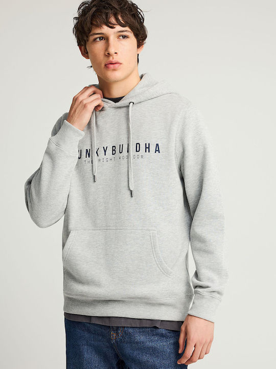 Funky Buddha Sweatshirt with Hood Grey Mel