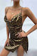 Women's Satin Nightgown Leopard #385823