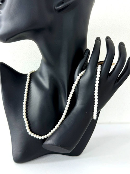 Velve Set with Necklace & Bracelet with Pearls