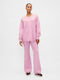 Dama Tesatura Pantaloni cu Croială Bootcut Sugar Pink