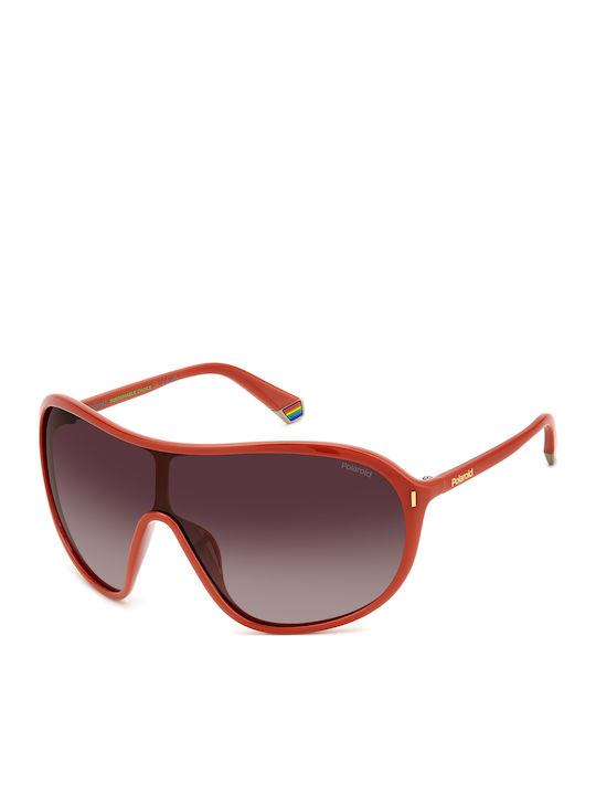 Polaroid Unisex Sunglasses with Orange Frame and Orange Lens PLD6216/S L7Q/Le