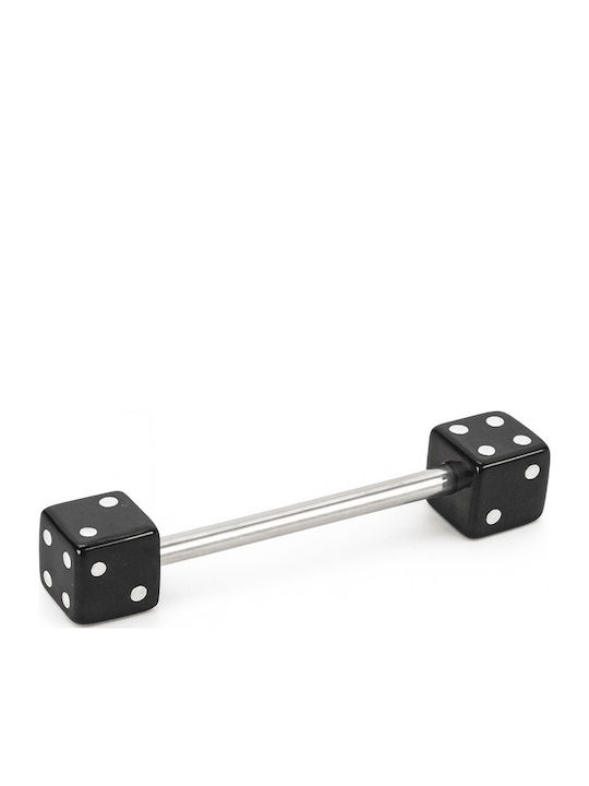 Nire Tongue Piercing Earring Steel Silver / Black