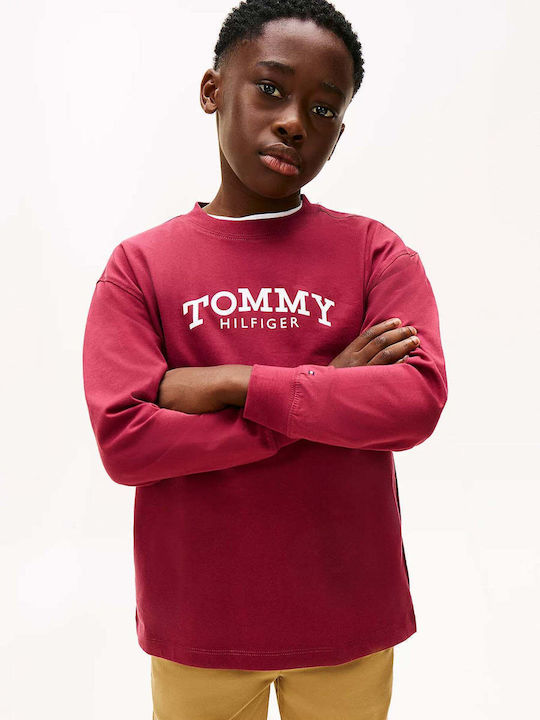 Tommy Hilfiger Παιδική Μπλούζα Μακρυμάνικη Μπορντω