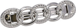 Metallischer Haarclip mit goldenem Knopf 7,5x1,5cm