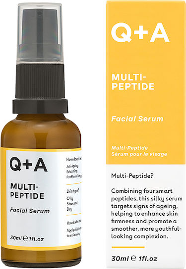 Q+A Natural Skincare Multi-Peptide Αντιγηραντικό Serum Προσώπου με Πεπτίδια για Λάμψη 30ml