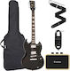 Encore Set Elektrische Gitarre Weiß mit Tasche
