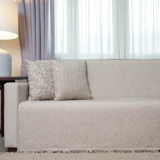 Cotone Cuvertură Pentru Canapea 3 Locuri Șenilă 180x300 cm Gri Deschis