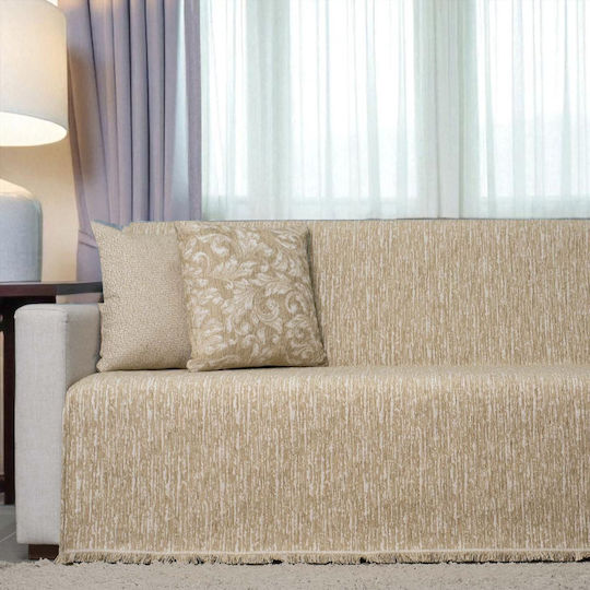 Cotone Cuverturi Pentru Canapea 4 Locuri Chenille 180x340 cm Miere