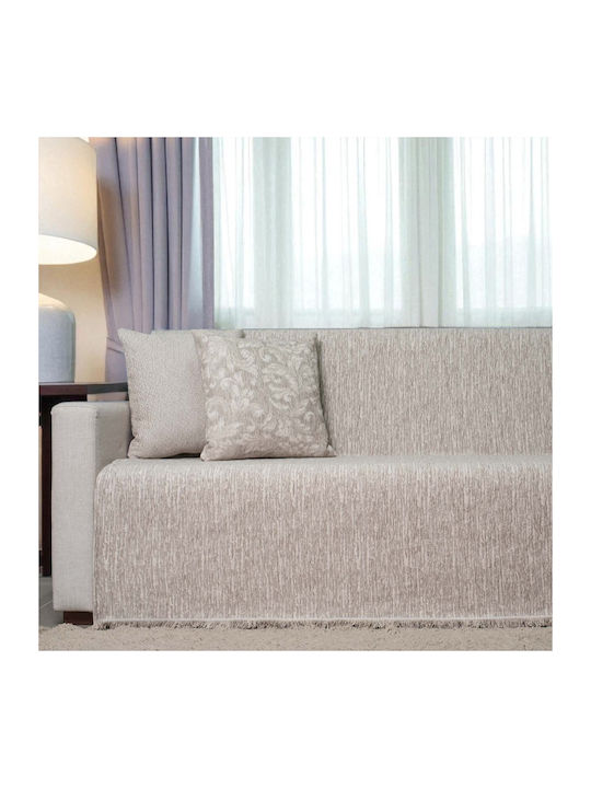 Cotone Ριχτάρι Τετραθέσιου Καναπέ Chenille 180x340εκ. Γκρεζ 580340