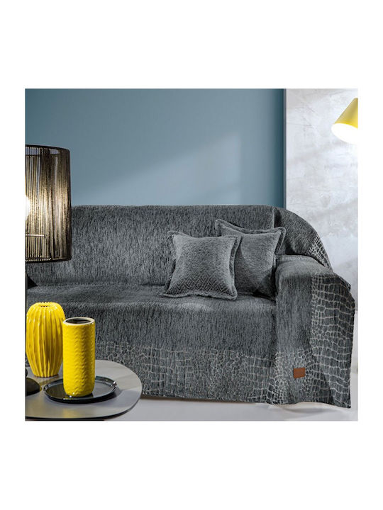 Guy Laroche Opium Sofa Throw 2 Seater Chenille 180x250cm Anthracite