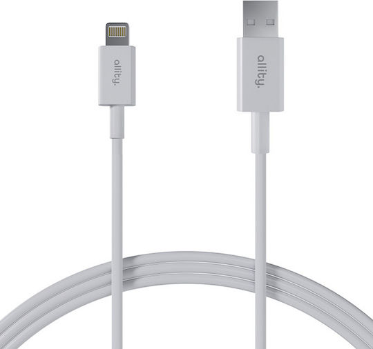 Allity Редовна USB-C към Lightning кабел 27W Бял 1м