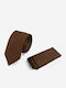 Life Style Butiken Men's Tie Set Printed in Brown Color