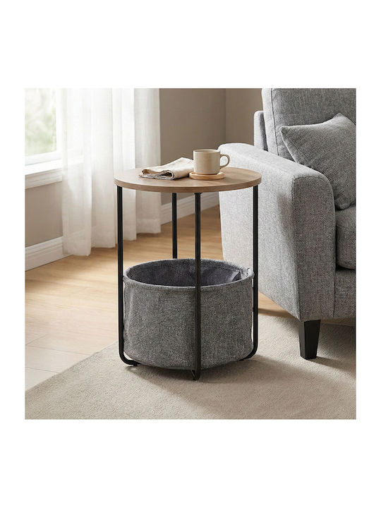 Round Side Table Fredami Wooden Sonoma L40xW40xH50cm