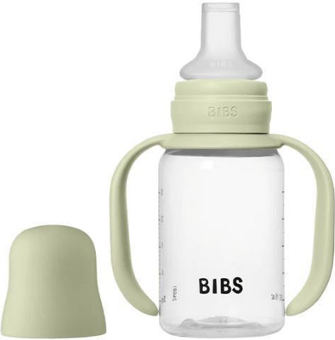 Bibs Educational Sippy Cup Silicone with Handles Green for 6m+m+ 150ml