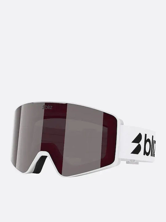 Μάσκα Σκι & Snowboard Ενηλίκων Λευκή με Φακό Ροζ