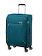 Samsonite Base Boost Голям Текстилен Петролен Куфар За Пътуване С 4 Колела Височина 78 См