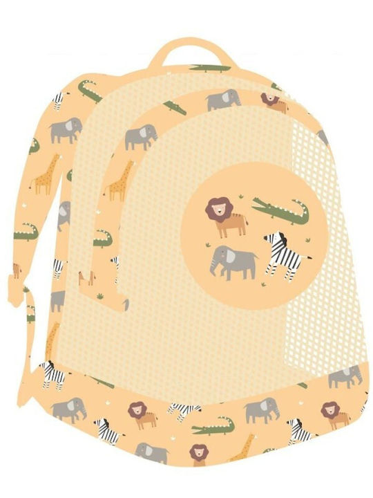 Baby Oliver School Bag Backpack Kindergarten Beige with Water Bottle Holder