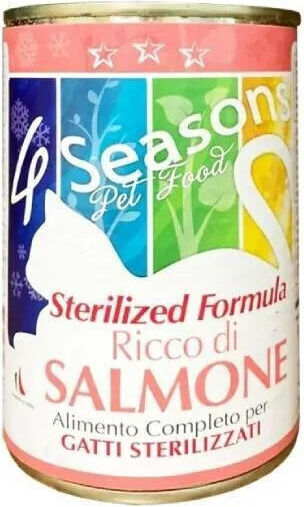 4 Seasons Wet Food for Adult Cats in Cans with Salmon 400gr