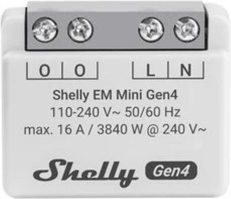 Shelly EM Mini Gen4 Smart Switch Wi-Fi, Bluetooth, ZigBee & RF 16A